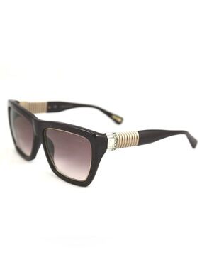 Lanvin SLN557S sunglasses featuring gold-tone ribbed temples and crystals